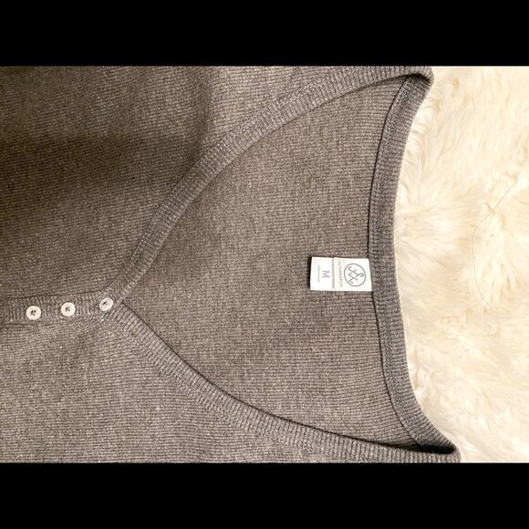 Alternative Apparel VNeck Henley Vintage Rib Dress - Picture 3 of 4